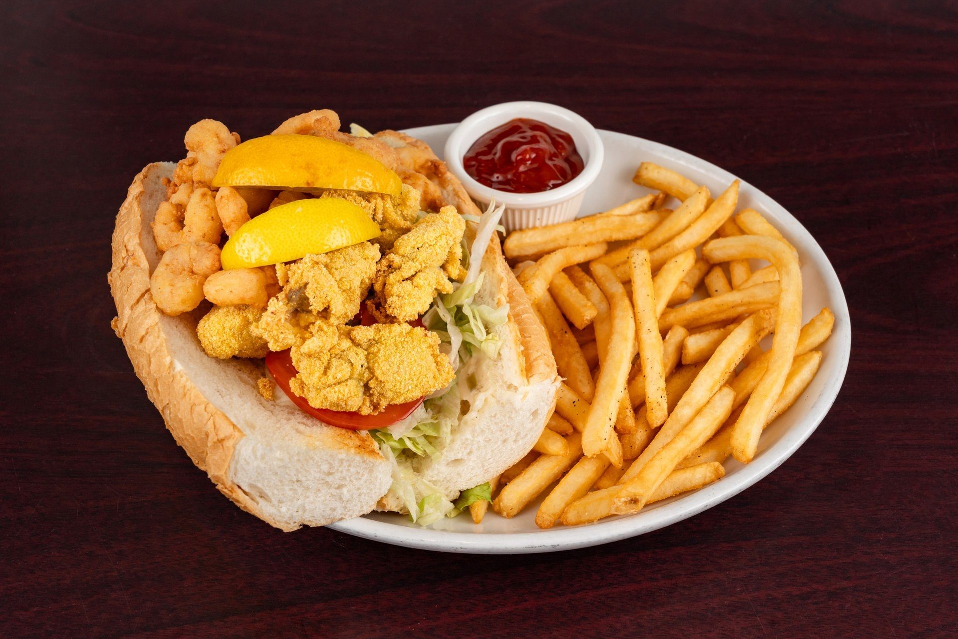 Oyster Po Boy Sandwich.
