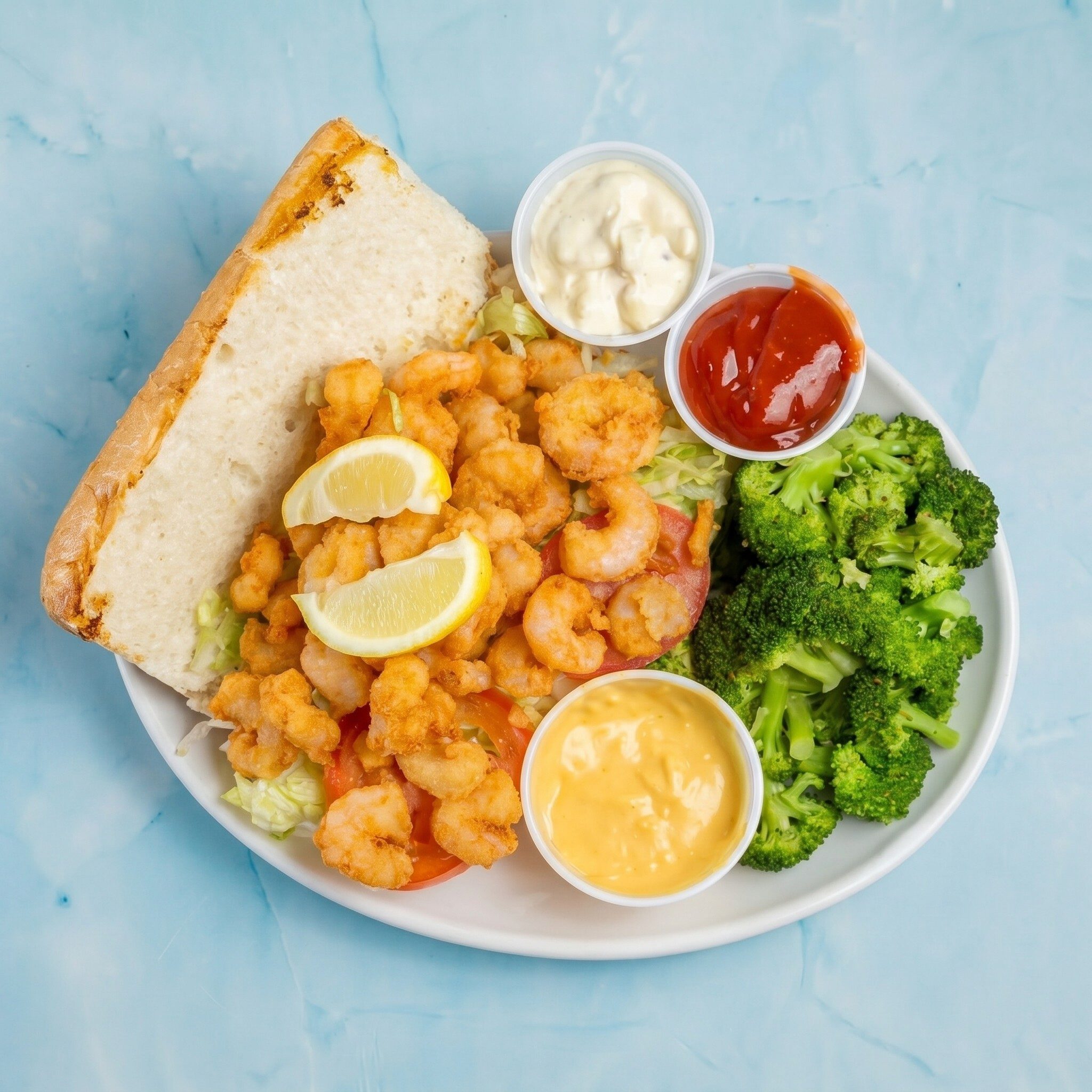 Shrimp Po Boy Sandwich.